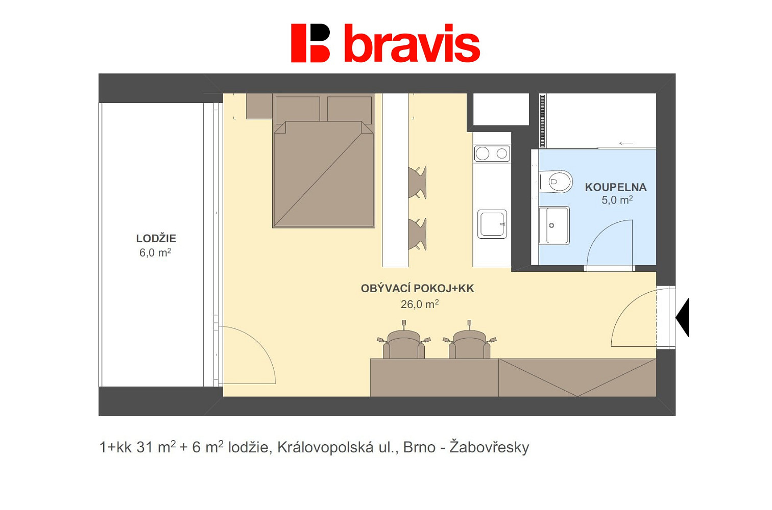 Pronájem bytu 1+kk 31 m² — photo 5