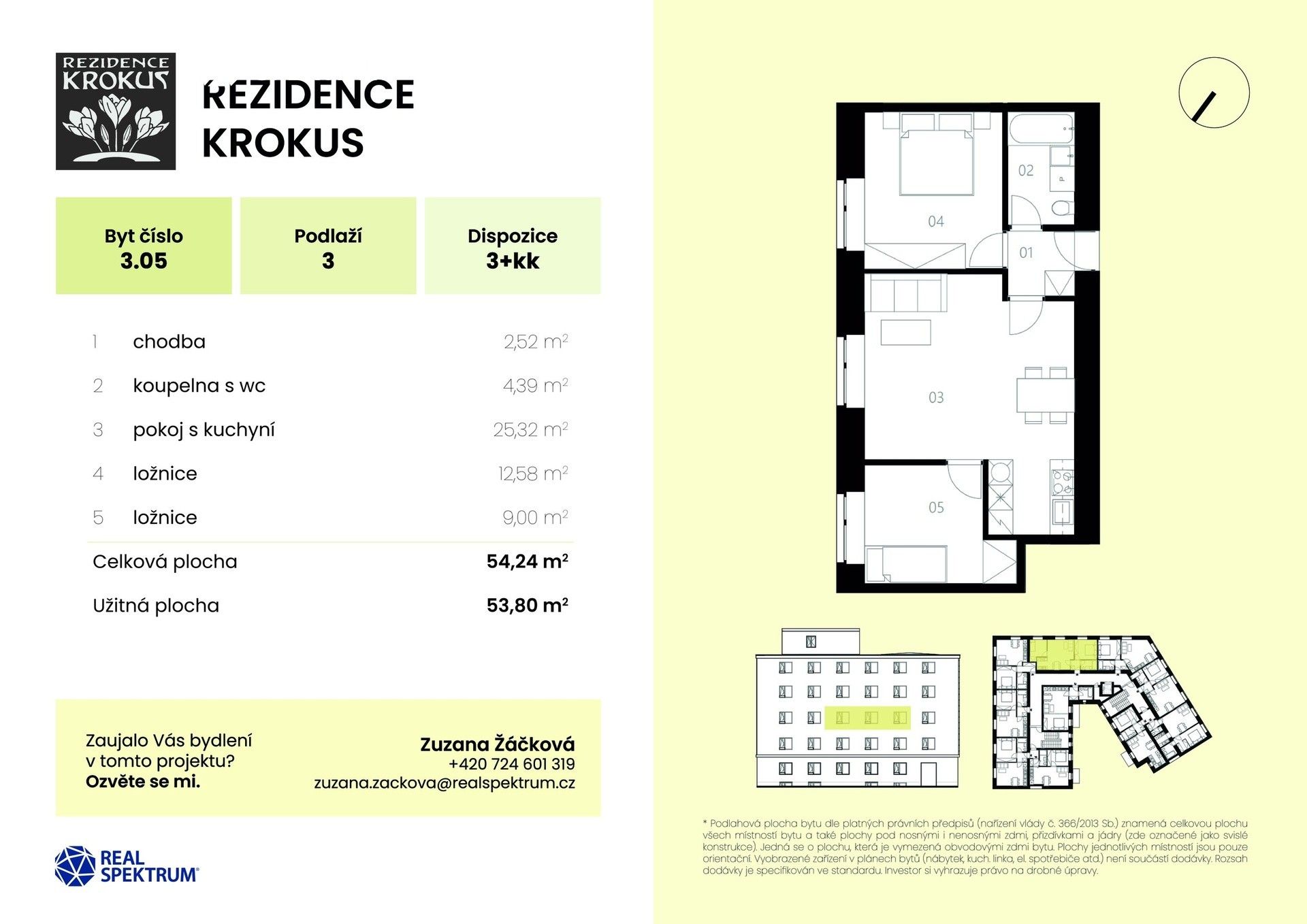Prodej bytu 3+kk 54 m²