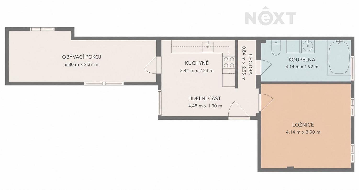 Pronájem bytu 2+1 55 m² — photo 3